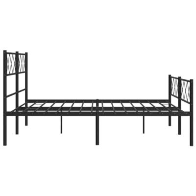 Bedframe met hoofd- en voeteneinde metaal zwart 120x200 cm