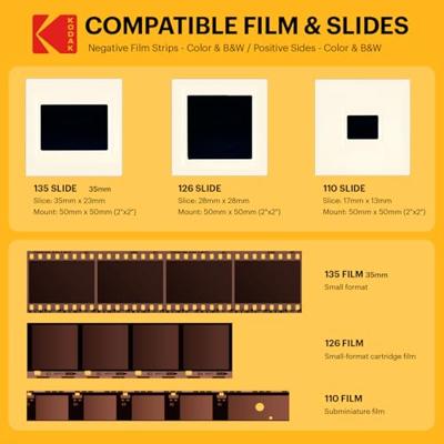 Kodak RODFS70 Diascanner, Filmscanner 4320 x 3262 Pixel USB-stroomvoorziening, Kleurentouchscreen, Belichtingsregeling