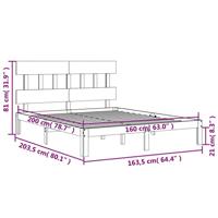 Bedframe zonder matras massief grenenhout 160x200 cm - thumbnail