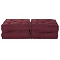 VidaXL Modulair bank 2 pcs bordeaux 140 x 70 x 36 cm stof - thumbnail