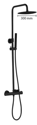 Best Design Regendouche set Black Pary Opbouw Thermostaat Messing Ø 30 cm Mat Zwart