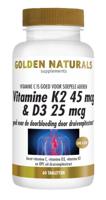 Golden Naturals Vitamine K2 45mcg & D3 25mcg Tabletten - thumbnail