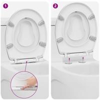 VidaXL Toiletzitting wit 47 x 37 x 4 cm duroplast - thumbnail