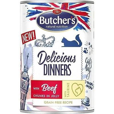 BUTCHER'S Delicious Dinners Stukjes rundvlees in gelei - nat kattenvoer - 400g