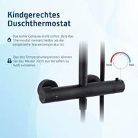 Saqu Eurotrend 225 regendoucheset met 4 straalsoorten Ø23cm mat zwart - thumbnail