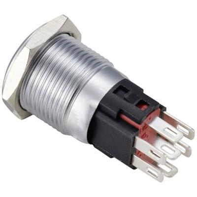 TRU COMPONENTS TC-12647516 Druktoets 250 V/AC 3 A 1x uit/(aan) IP65 RGB Moment Messing (verchroomd) 1 stuk(s)