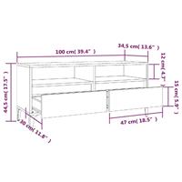 Tv-meubel 100x34,5x44,5 cm bewerkt hout wit - thumbnail