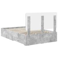 Bedframe met hoofdeinde Beton Grijs 120 x 190 cm Bewerkt hout - thumbnail