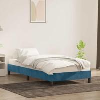 Bedframe zonder matras 100x220 cm fluweel donkerblauw - thumbnail