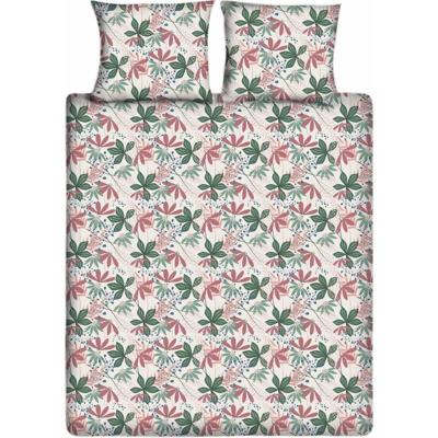 Ten Cate Katoenen Lits-Jumeaux Dekbedovertrek Flower Vibes 240x220/220 cm Groen/Roze