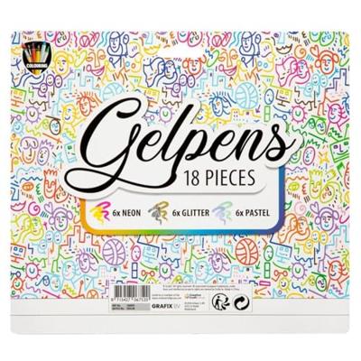 Grafix Gelpennenset neon glitter pastel, 18dlg.