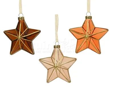 Kerstornament Glas Ster 15,5cm Assorti 1st Kerstornament Glas Ster 15,5cm Assorti 1st