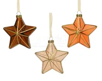 Kerstornament Glas Ster 15,5cm Assorti 1st - thumbnail