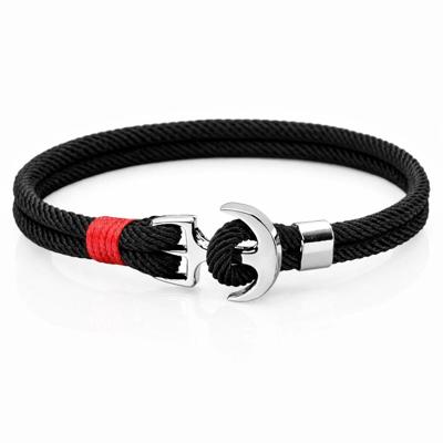 LGT Jewels Anker armband heren Touw Zwart LGT Jewels Anker armband heren Touw Zwart