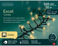 Lumineo LED Excellent Twinkle 648 LEDs 10 m Zwart Soft Gold Licht - thumbnail