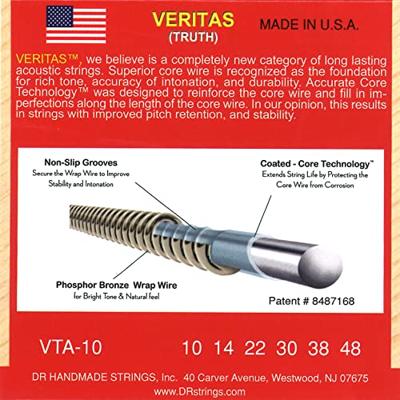 DR Strings VTA-10 Veritas Extra Light 10-48 westerngitaarsnaren