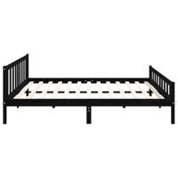 Bedframe massief hout zwart 200x200 cm - thumbnail