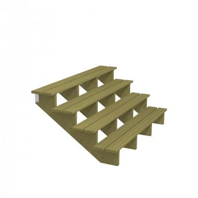 Houten Tuintrap 4 Treden - 34,2º - 180 CM Breed