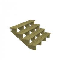 Houten Tuintrap 4 Treden - 34,2º - 180 CM Breed - thumbnail