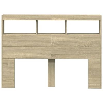 Hoofdbordkast met LED-verlichting 140x17x102 cm sonoma eiken Hoofdbordkast met LED-verlichting 140x17x102 cm sonoma eiken