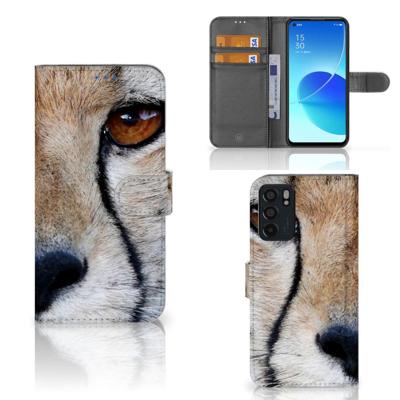 OPPO Reno6 5G | Telefoonhoesje | Met pasjeshouder | Cheetah