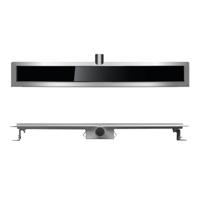 Wiesbaden Glasrooster zwart 50x7 tbv RVS douchegoot - thumbnail
