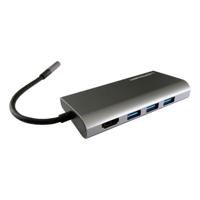 LC Power LC-HUB-C-MULTI-5 USB-C (USB 3.2 Gen 2) multiport hub Antraciet, Zwart - thumbnail