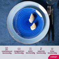 Cookinglife Serviesset Delice Blauw 18-delig / 6 personen - 6 dinerborden, 6 diepe borden en 6 ontbijtborden - thumbnail