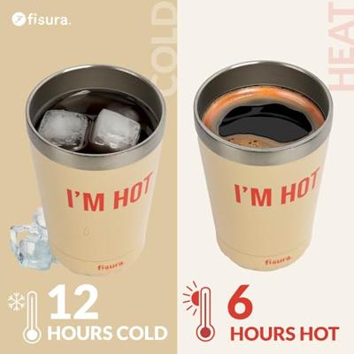 Koffiemok thermosbeker "Im hot" beige Koffiemok thermosbeker "Im hot" beige