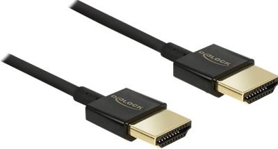 Delock 84773 HDMI-kabel HDMI Aansluitkabel HDMI-A-stekker 2 m Zwart Vergulde steekcontacten, 4K UHD, Verdraaid, Afgeschermd (drievoudig) Delock 84773 HDMI-kabel HDMI Aansluitkabel HDMI-A-stekker 2 m Zwart Vergulde steekcontacten, 4K UHD, Verdraaid, Afgeschermd (drievoudig)