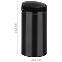 Prullenbak met automatische sensor 50 L koolstofstaal zwart - thumbnail