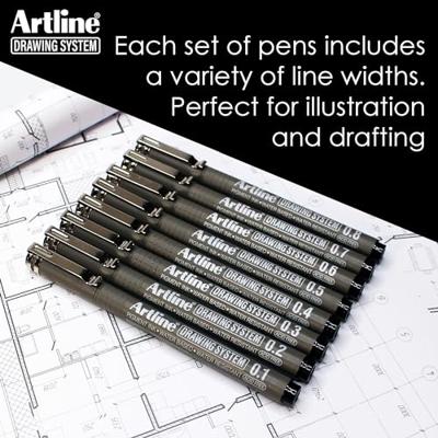 Fineliner artline technisch 0.1-0.3-0.5-0.7mm zw