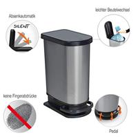 Rotho Paso Pedaalemmer 50L Carbon Metallic - thumbnail