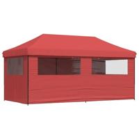 Partytent inklapbaar pop-up met 4 zijwanden bordeauxrood - thumbnail