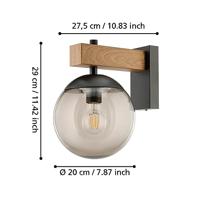 Eglo Bol buitenlampBufalata Hout met smoke glas - 900671 - thumbnail