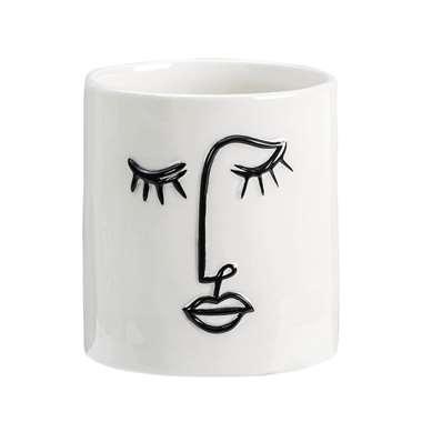 Bloempot Dame - wit - 12,5xØ11,5 cm