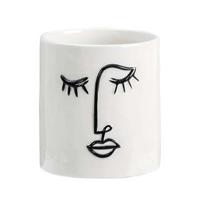 Bloempot Dame - wit - 12,5xØ11,5 cm - thumbnail