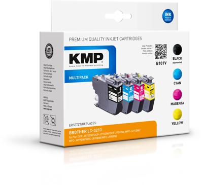 KMP Inktcartridge vervangt Brother LC-3213BK, LC-3213C, LC-3213M, LC-3213Y Compatibel Combipack Kleur B101V 1539,4005 KMP Inktcartridge vervangt Brother LC-3213BK, LC-3213C, LC-3213M, LC-3213Y Compatibel Combipack Kleur B101V 1539,4005