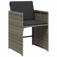 11-delige Tuinset met kussens poly rattan grijs - thumbnail