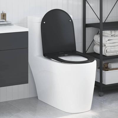 VidaXL Toiletzitting zwart 47 x 36 x 3,4 cm duroplast