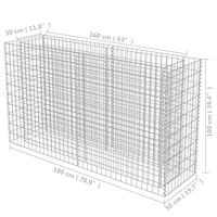 Gabion plantenbak 180x50x100 cm gegalvaniseerd staal - thumbnail