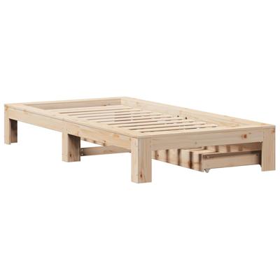 Bedframe zonder matras massief grenenhout 200x200 cm