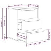 Dressoir VISNES 60x40x73 cm bewerkt hout zwart - thumbnail