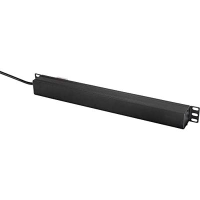 Renkforce RF-4604248 19 inch 1 HE Geaarde contactdoos Met schakelaar Zwart Renkforce RF-4604248 19 inch 1 HE Geaarde contactdoos Met schakelaar Zwart