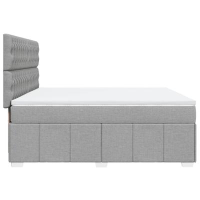 Boxspring met matras stof lichtgrijs 200x200 cm