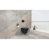 Wiesbaden Vesta Wandcloset Rimless met Bidetkraan - Warm/Koud Water - met Flatline Toiletzitting - Mat Zwart - thumbnail