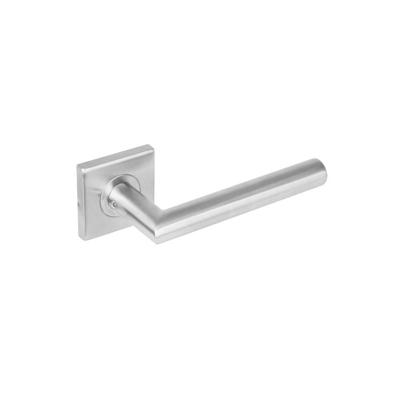 Intersteel Gatdeel deurkruk Jura hoek 90° op vierkant rozet dubbel geveerd - RVS