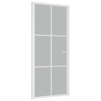 VidaXL Binnendeur 93x201,5 cm matglas en aluminium wit - thumbnail