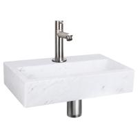 Differnz Differnz Flat fonteinset marmer - kraan recht mat chroom - thumbnail