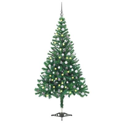 VidaXL Kunstkerstboom met verlichting en kerstballen 230 takken 120 cm